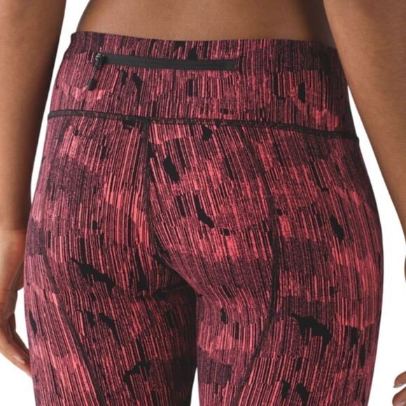 Lululemon Pace Rival Crop 19” Leggings Down Pour Electric Coral Women 8 Athletic - Picture 2 of 9